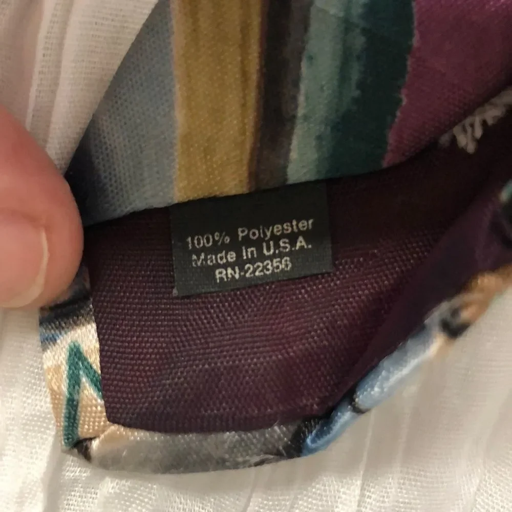 Adolfo Pink Blue Light Brown Black Artsy Polyester Designer Tie